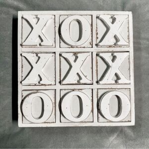 Rustic Wooden Tic Tac Toe Board Game | Cottagecore Farmhouse XO Tabletop Decor